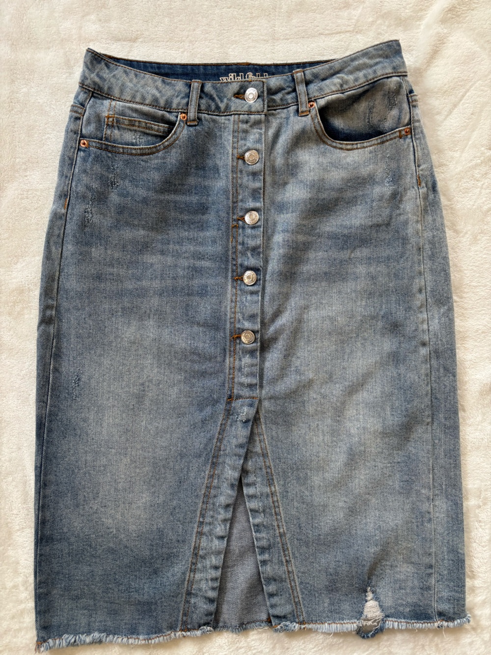 Wild fable denim button up skirt